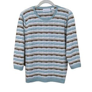 Alfred Dunner Wavy Striped Sweater Size S